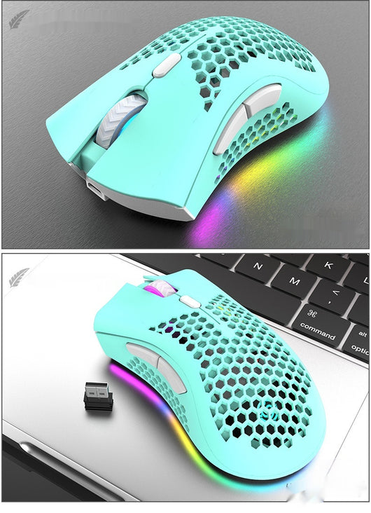Ratón Inalámbrico Gaming con Diseño Hueco y Carga Luminosa - Image 12