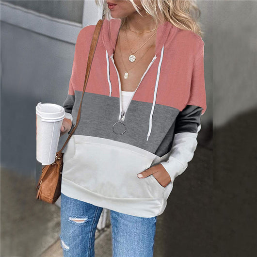 Sudadera con Capucha y Cierre de Mujer - Diseño Bicolor de Manga Larga - Image 8