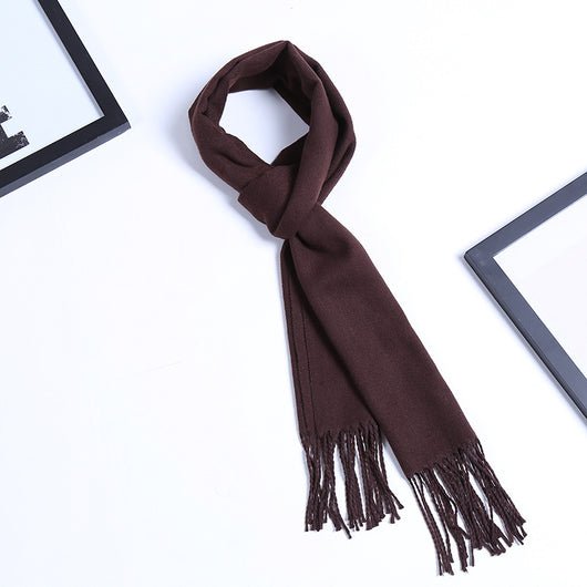 Bufanda Masculina de Color Sólido para Otoño e Invierno - Image 11