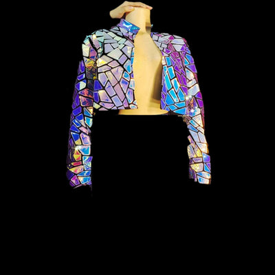 Disfraz de Jazz para Mujer con Lentejuelas Espejo Láser - Image 7
