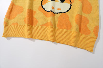 Suéter Holgado para Hombre con Cuello Redondo y Estampado Jirafa - Image 22