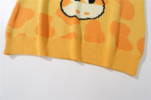 Suéter Holgado para Hombre con Cuello Redondo y Estampado Jirafa - Image 22