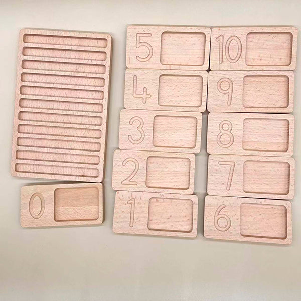 Tablero de Conteo Montessori con Marco de Nogal y Bandeja Pirámide - Image 7