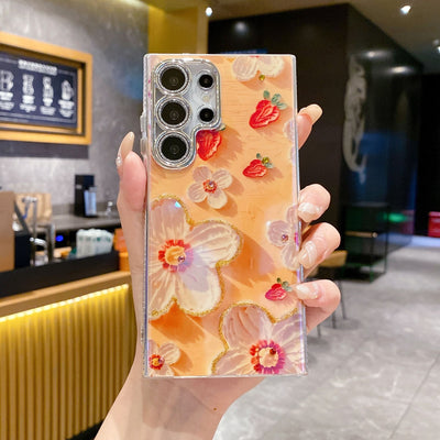 Funda para Celular con Diseño Floral de Diamantes y Protección de Lente - Image 9