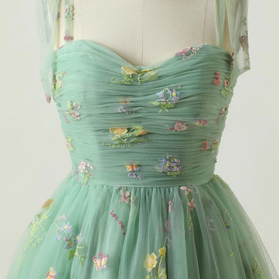 Vestido Halter Floral Verde para Mujer - Image 3