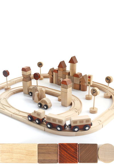 Juego de Construcción Ferrocarril Urbano - Puzzle de Madera Educativo para Niños - Image 10
