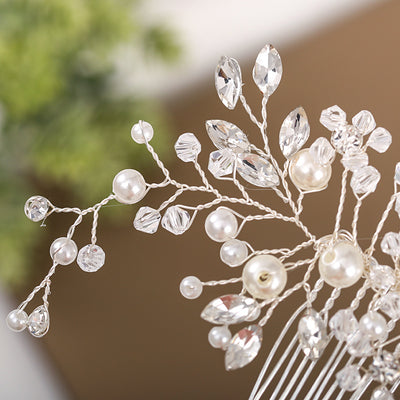 Peineta de Cristal y Perla - Tocado Artesanal Elegante - Image 11