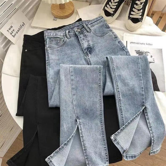 Jeans de Cintura Alta con Abertura en el Ruedo para Mujer - Image 12
