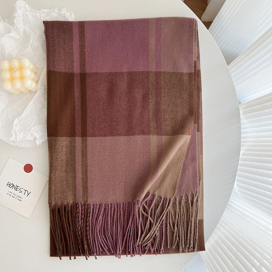 Chal Pashmina Escocés con Borlas para Mujer - Tejido Grueso y Cálido - Image 12