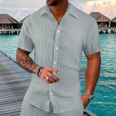 Camisa Polo Manga Corta Lisa Suelta para Hombre - Casual y Cómoda - Image 29