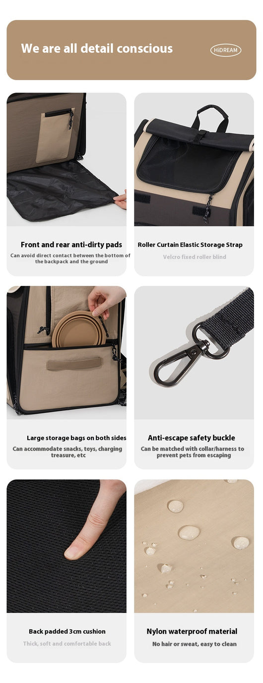 Mochila Transportadora Respirable para Gatos y Perros - Gran Capacidad Portátil - Image 20