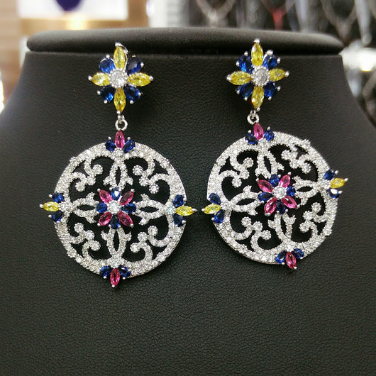 Aretes de Circonita Retro Exagerados - Diseño Vintage - Image 5