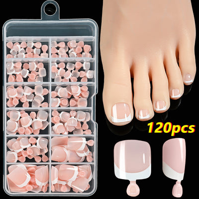Uñas Postizas Cuadradas Cortas - 120 Piezas Francesas Blanco Premium - Image 11