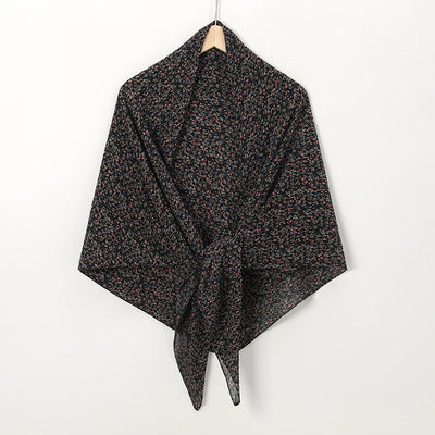 Pañuelo Cuadrado de Gasa Estampado Perla con Pliegues - Image 13
