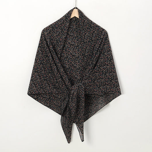 Pañuelo Cuadrado de Gasa Estampado Perla con Pliegues - Image 13