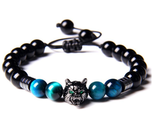 Pulsera de Ágata Yoga con Cabeza de Lobo 8mm - Image 10