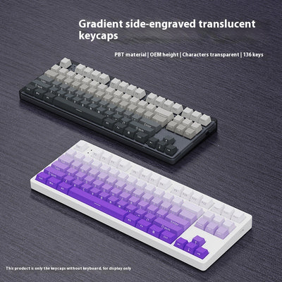 Teclado Mecánico Transparente con Degradado de Rubor y Grabado Lateral