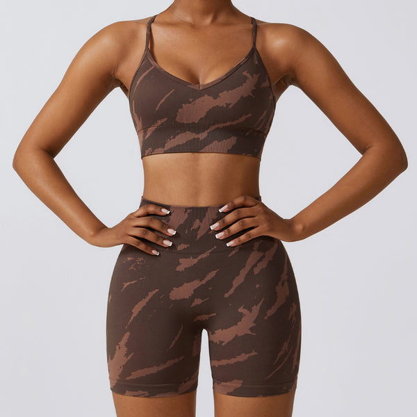 Traje de Yoga Estampado Camuflaje sin Costuras - Image 4