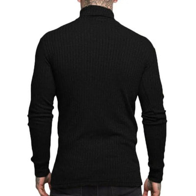 Suéter Casual para Hombre con Cuello Alto y Textura Trenzada - Image 13