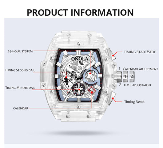 Reloj Unisex con Esfera Transparente y Luz Luminosa - Image 8