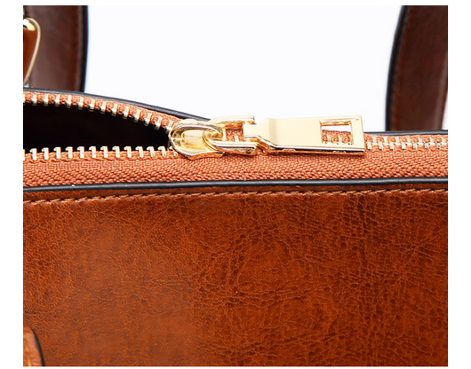 Bolso Tote de Cuero Encerado para Mujer - Gran Capacidad - Image 11