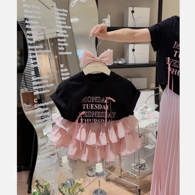 Conjunto Infantil Falda Plisada Estilo Occidental con Camiseta Estampada - Image 7