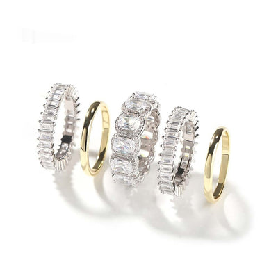 Juego de 5 Anillos para Hombre con Diamantes Incrustados - Image 2