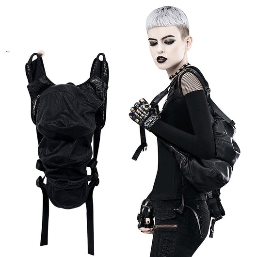 Bolsa Steampunk de Cuero PU con Costura Artesanal Negro - Image 8
