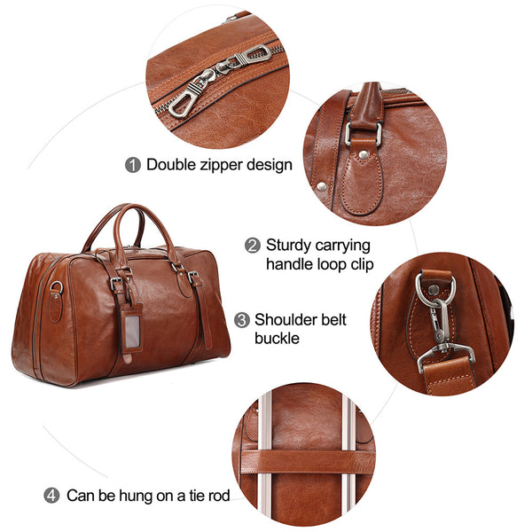 Bolsa de Viaje Ejecutiva de Cuero Estilo Retro - Gran Capacidad
