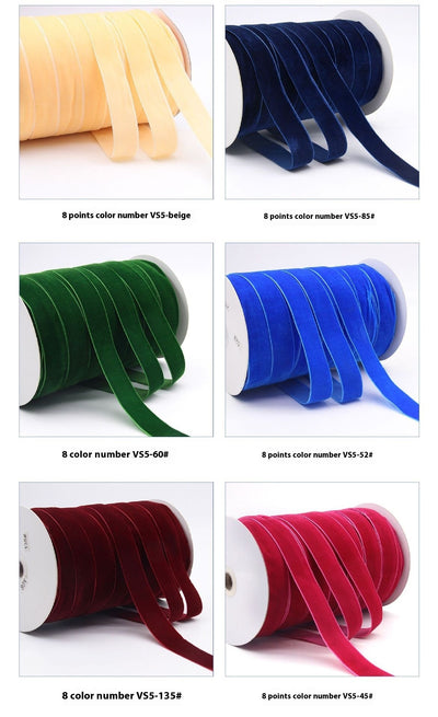 Cinta de Terciopelo de Color Liso para Manualidades y Decoración - Image 23