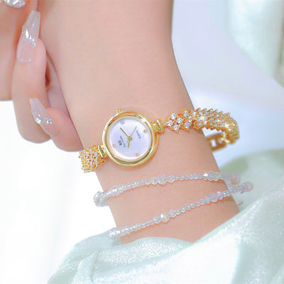 Reloj de Lujo Sirena con Cadena de Diamantes en Oro y Plata - Image 3