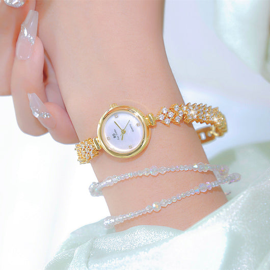 Reloj de Lujo Sirena con Cadena de Diamantes en Oro y Plata - Image 3