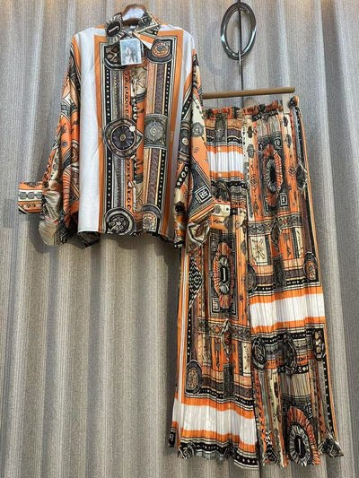 Conjunto de Dos Piezas: Blusa Estampada Personalizada + Pantalón Ancho de Cintura Alta - Image 61
