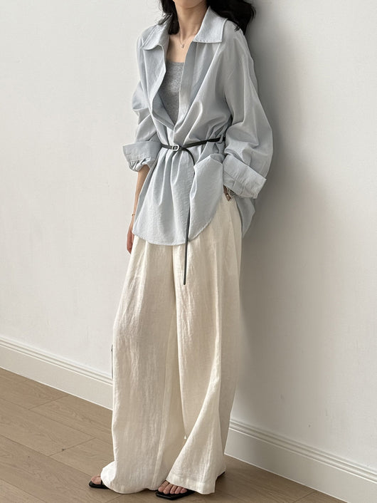 Pantalón Drapeado Slim Cintura Alta con Pierna Ancha - Image 13