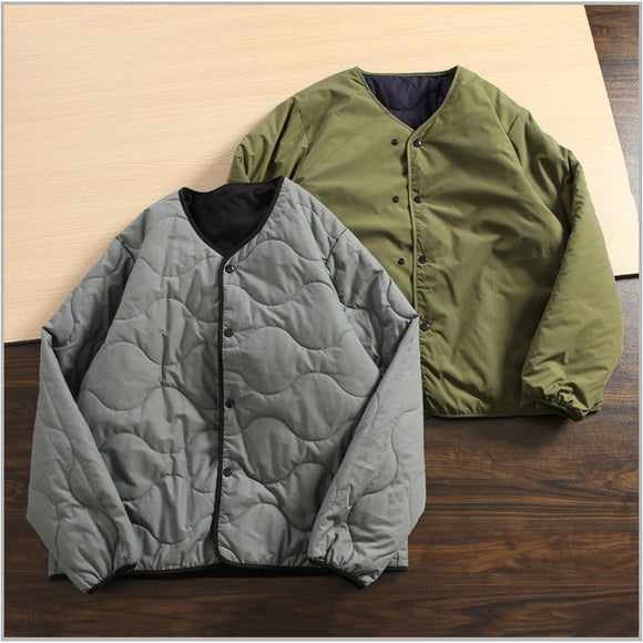 Abrigo de Algodón Reversible sin Cuello para Invierno