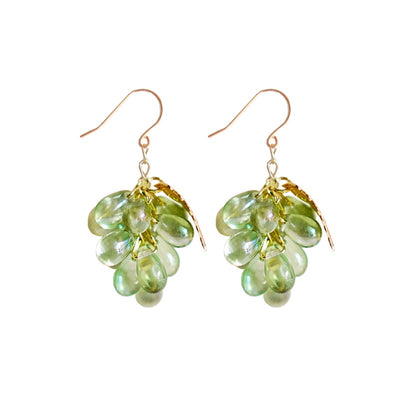Aretes de Uva con Cuentas de Vidrio y Borla Delicada - Image 7