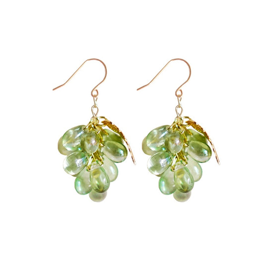 Aretes de Uva con Cuentas de Vidrio y Borla Delicada - Image 7