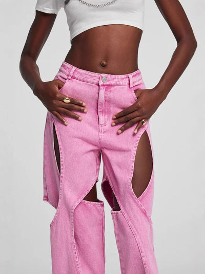 Jeans Rotos de Talle Alto Estilo Americano para Mujer - Image 13