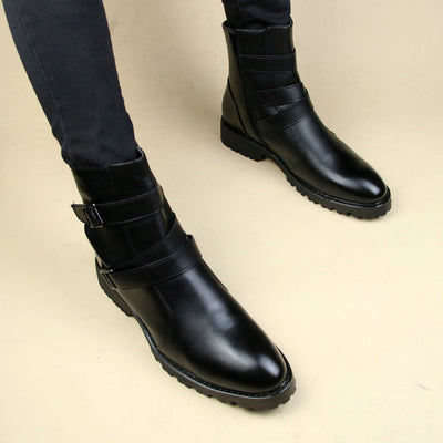 Botas Martin Puntiagudas Estilo Británico en Cuero para Hombre - Image 3