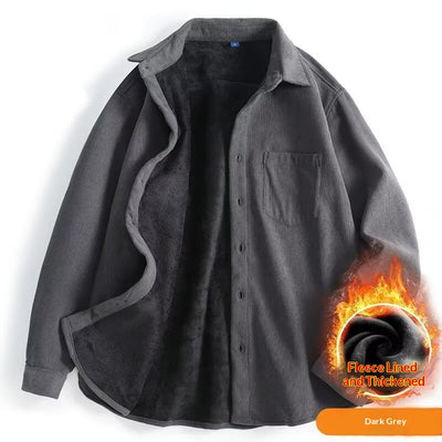 Camisa de Pana Gruesa de Manga Larga para Hombre - Image 13