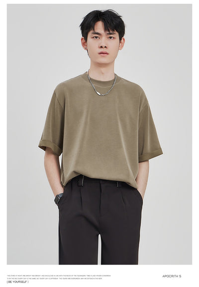Camiseta Drape Suelta para Hombre - Estilo Casual Relajado - Image 25