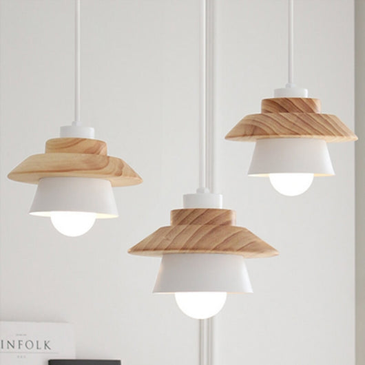 Lámpara Colgante Minimalista de Madera y Aleación Estilo Japonés - Image 15
