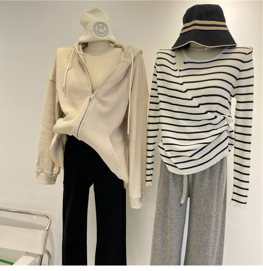 Cardigan Suelto con Capucha y Cierre de Cremallera para Mujer - Image 13
