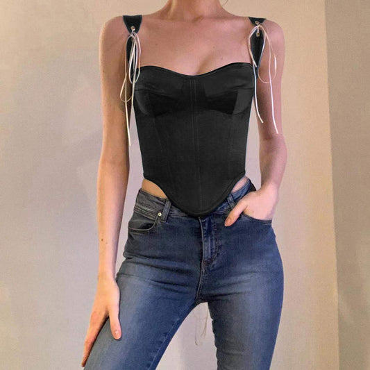 Tirantes de Satén para Mujer - Top Corto Ajustable Verano - Image 2