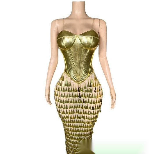 Vestido Sirena Formal Ajustado con Diseño Brillante y Cintura Ceñida - Image 12