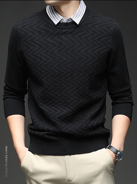 Suéter Casual Bicolor de Manga Larga para Hombre - Image 12