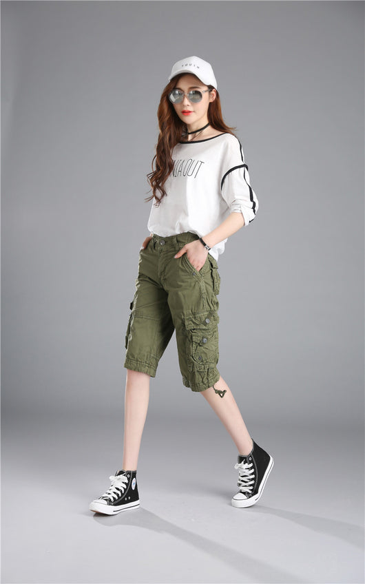 Pantalones Casuales Sueltos Capri Multicolor Talla Grande - Image 20