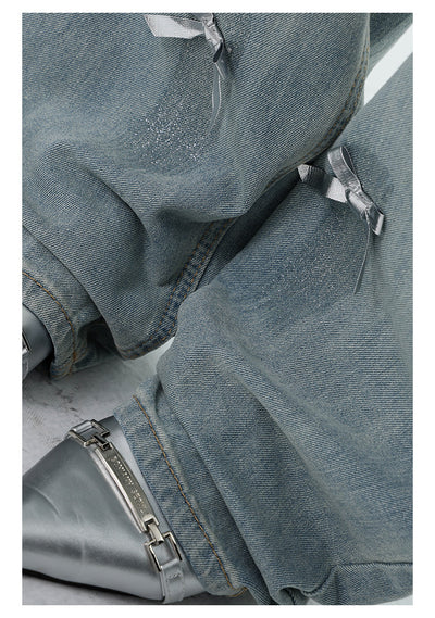 Jeans Rectos Retro con Lazada y Rotos para Mujer - Image 20