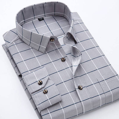 Camisa Casual Slim Fit a Rayas de Manga Larga para Hombre - Image 4