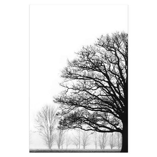 Cuadro Decorativo Moderno Árboles Invernales en Blanco y Negro - Image 4